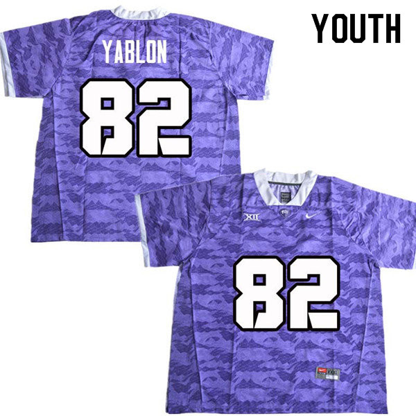 Youth #82 Yishai Yablon TCU Horned Frogs College Football Jerseys Sale-Purple - Click Image to Close